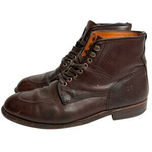 FRYE Walter Made In USA Lace Up Brown All Leather Boots Men's US 11 M